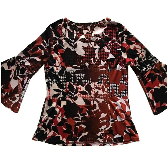 Valerie Stevens Boho Bell Sleeve Top Mature Size Medium - Picture 2 of 4
